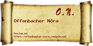 Offenbacher Nóra névjegykártya
